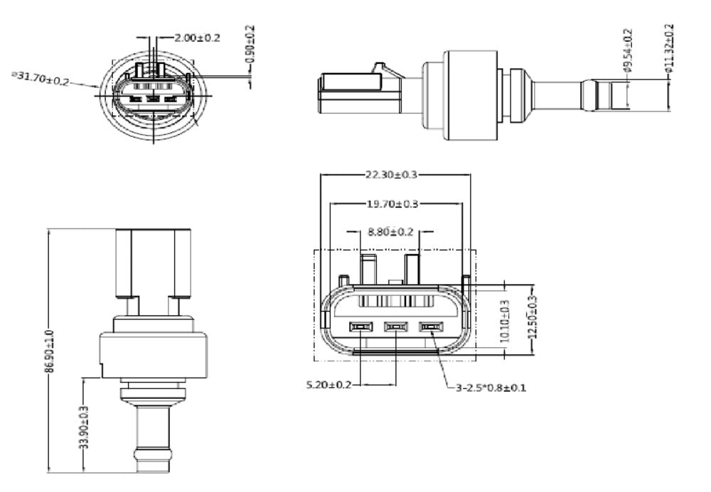 Pressure Sensor for Detroit Diesel - DDE 4721531028, A4721531028, 4721531028, DDE A4721531028 - DPF Discounter