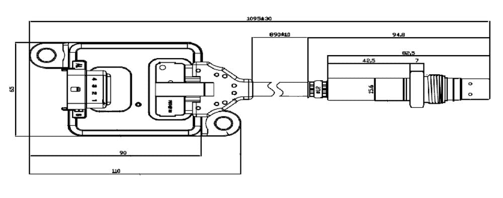 NOx Sensor for Cummins - 1861423PRX, 1869930PE, 1869930PRX, 2871974, 2894943, 2894943RX, 4984912, 5462439, 5462439RX, 5WK96672A, 6428405 - DPF Discounter
