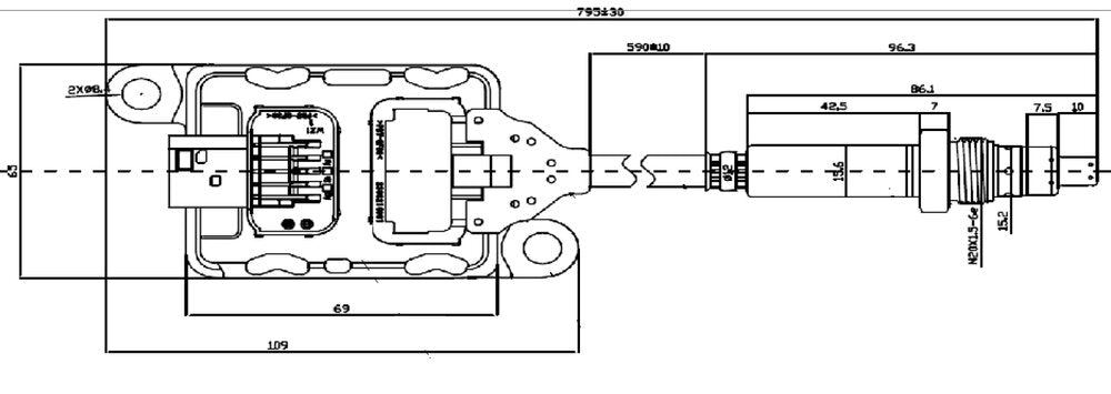 NOx Sensor for Cummins - 2872944, 2872944RX, 3687930, 3687930RX, 4326870, 4326870NX, 4326870RX, 5WK96740B - DPF Discounter