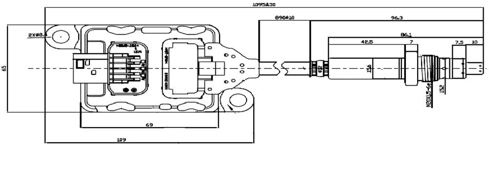 NOx Sensor for Cummins - 2872948, 2872948NX, 2872948RX, 3017729C1, 3018157C1, 4326873, 4326873NX, 4326873RX, 5295473, 5295473NX, 5295473RX, 5WK96742B, 7099783C1, 7099783C2, 7099784C1, 7099783C2, 7099784C1, 7099783C2, 7099784C1 - DPF Discounter