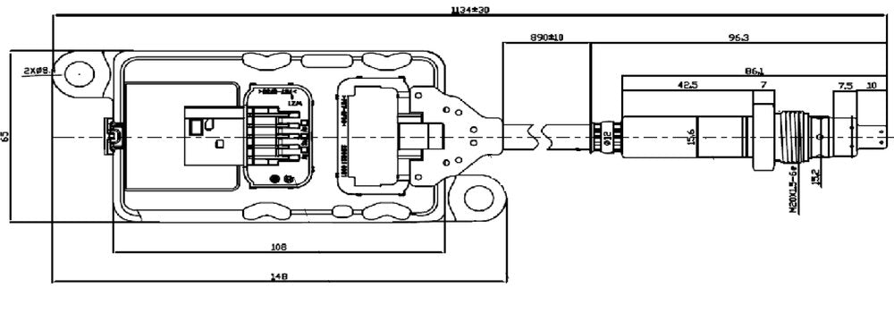 NOx Sensor for Cummins - 2872949, 2872949NX, 2897314, 2897314NX, 4326475, 4326475NX, 4326867, 4326867RX, 5297478, 5WK96754C, 6447058, 6447058RX - DPF Discounter