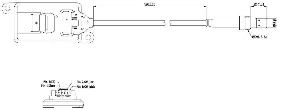 NOx Sensor for Paccar - 4984577, 0120390402, 1702178, 1703687, 1705520, 1705572, 2871979, 2894940, 289494000, 4954222, 4984577 - DPF Discounter