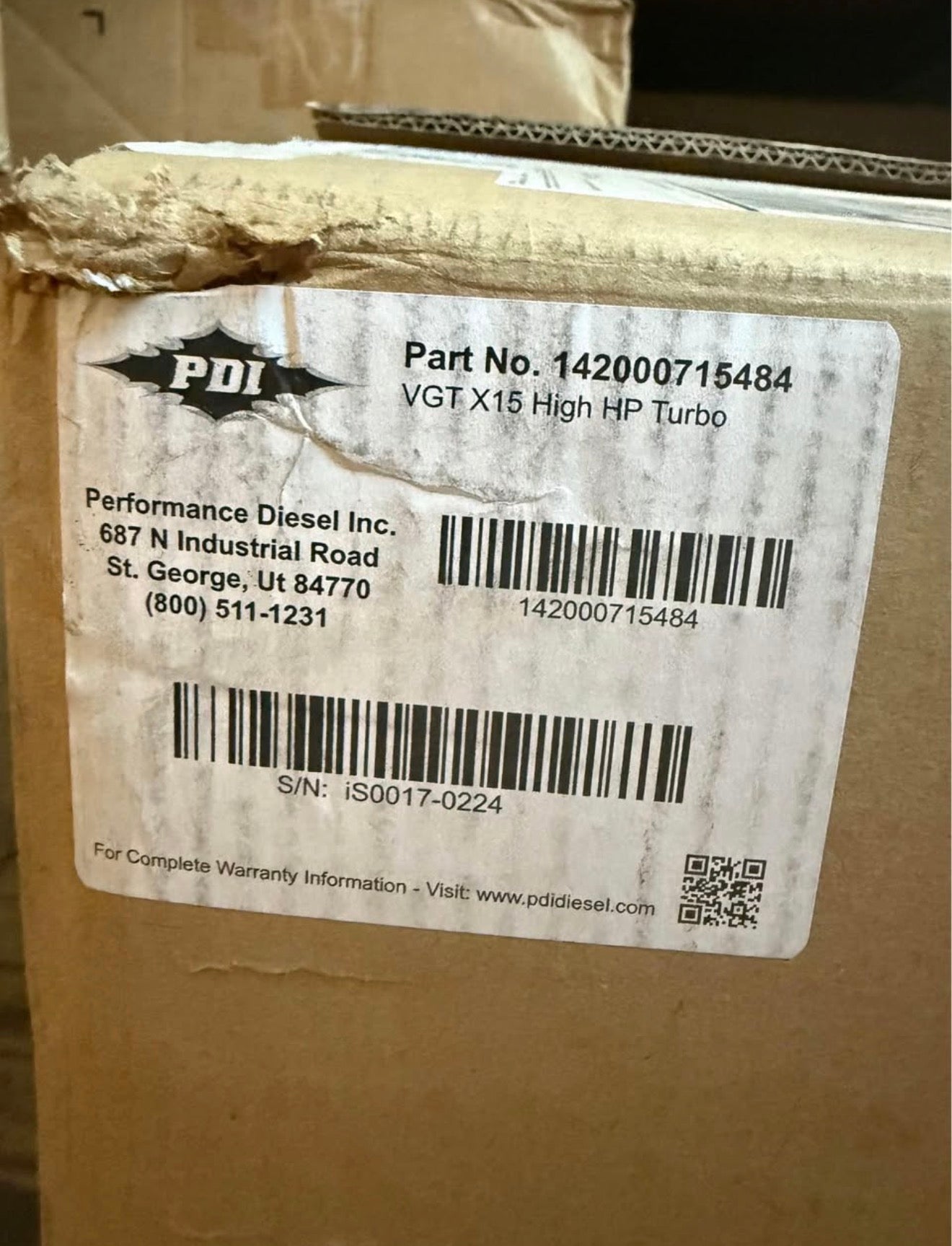 PDI 142000715484 New VGT Turbo for Factory High HP 2018 - 2021 Cummins X15 Engines (Open Box) - DPF Discounter