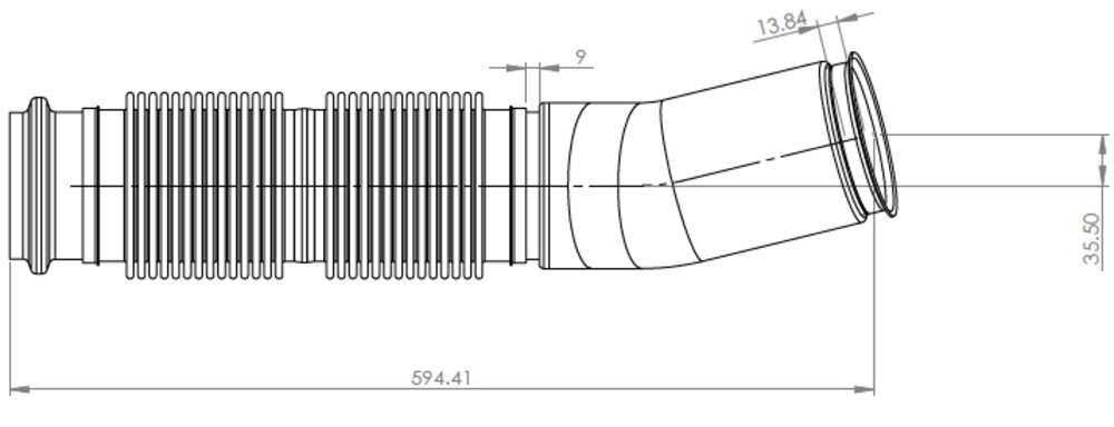 Pipe w. Bellow for Volvo - 22563153, 23789373 - DPF Discounter