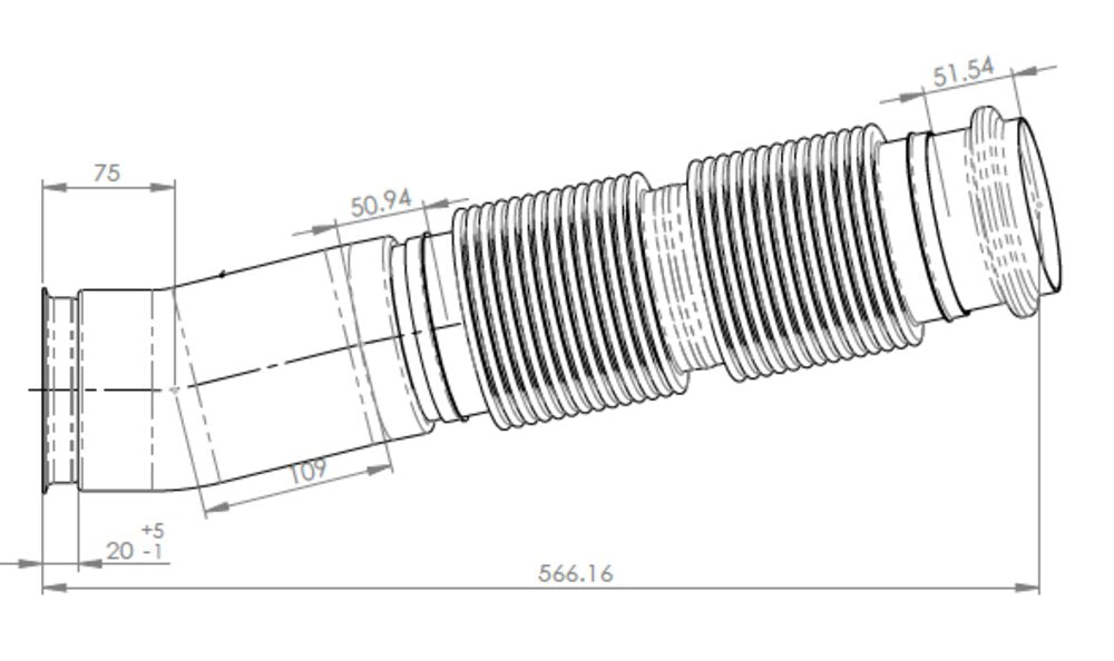 Pipe w. Bellow for Volvo - 22563156, 23790336 - DPF Discounter