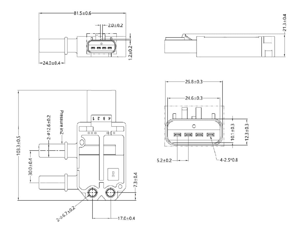 Pressure Sensor for Cummins - 2200138, 2200138PE, 5492073, A061B903 - DPF Discounter